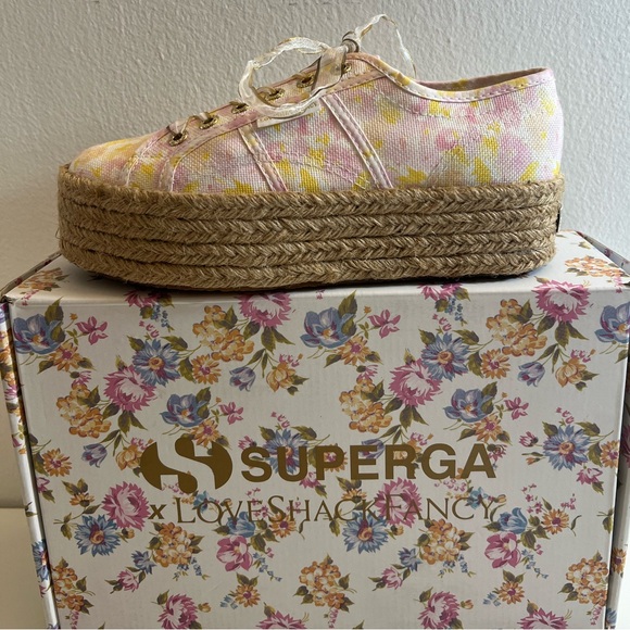 NEW LoveShackFancy x Superga Platform Canvas Sneaker - Picture 9 of 16